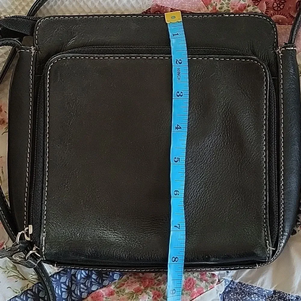 Fossil Black Leather Crossbody Bag